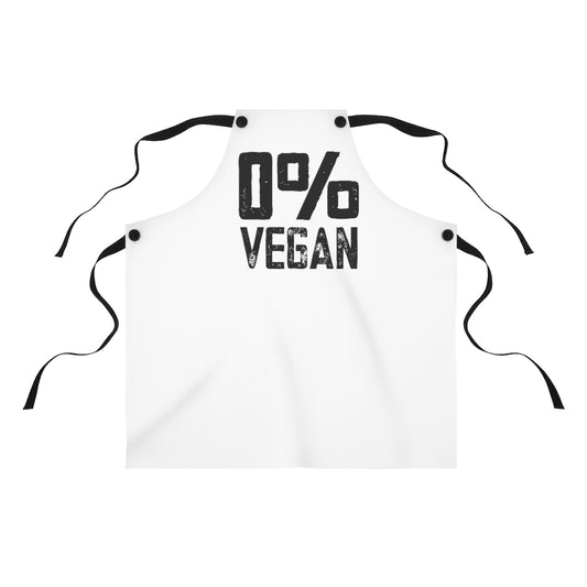 Apron- 0% Vegan (White Apron with Black Graphic)