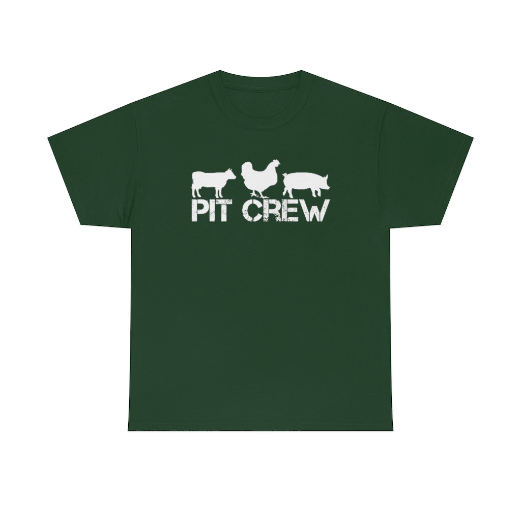 Pit Crew- White Graphic Unisex Heavy Cotton Tee (Multiple Colors)