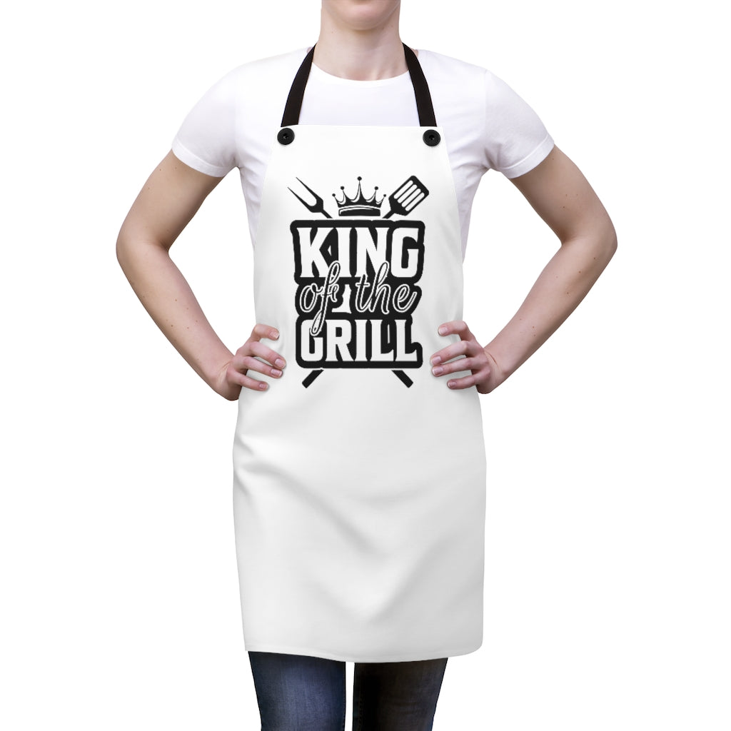 Apron- King of the Grill (White Apron with Black Center Graphic)