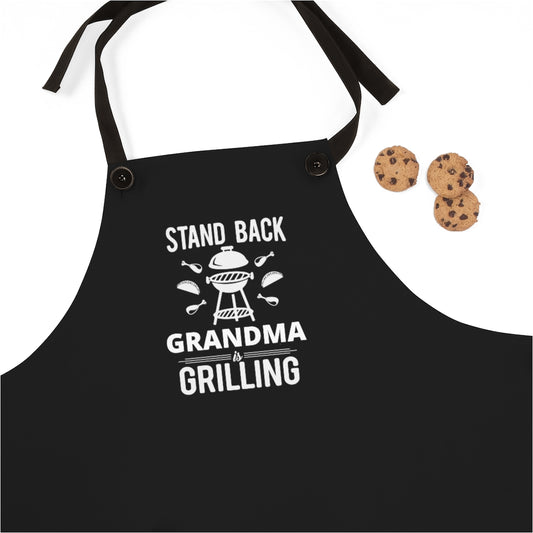 Apron- Grandma Grilling (Black Apron with White Center Graphic)
