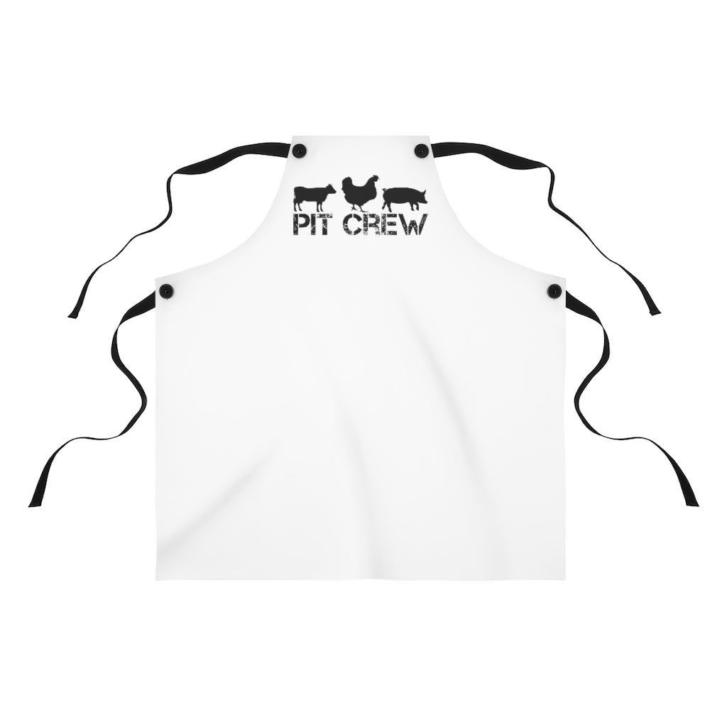 Apron- Pit Crew (White Apron with Black Center Graphic)
