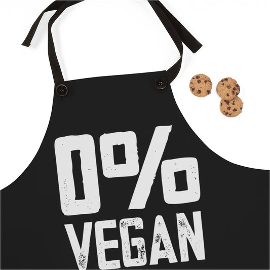 Apron- 0% Vegan (Black Apron with White Graphic)