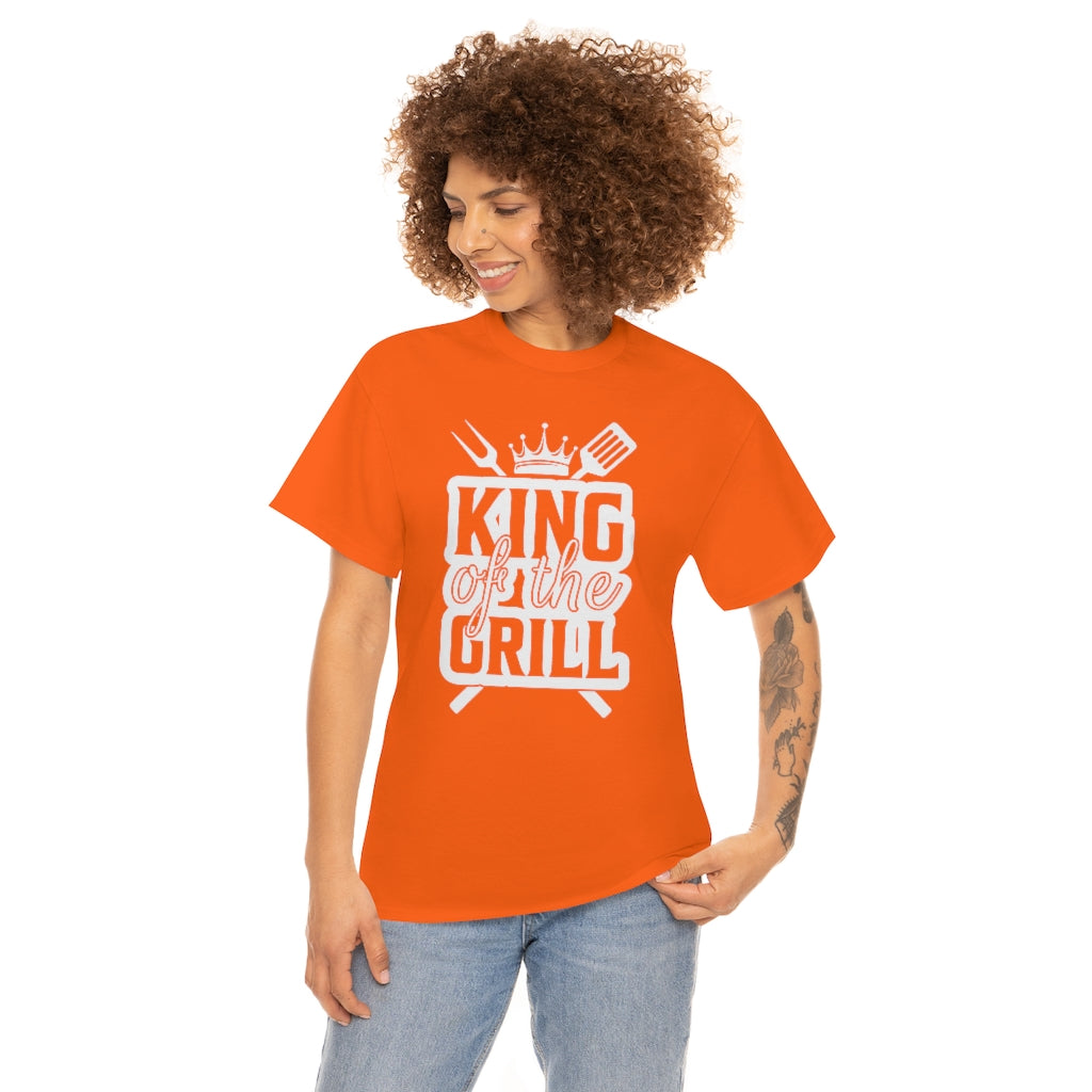 King of the Grill (White Graphic) Unisex Heavy Cotton Tee (Multiple Colors)