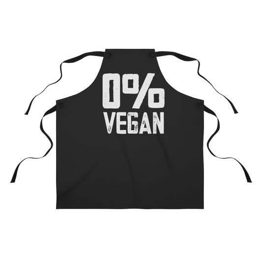 Apron- 0% Vegan (Black Apron with White Graphic)