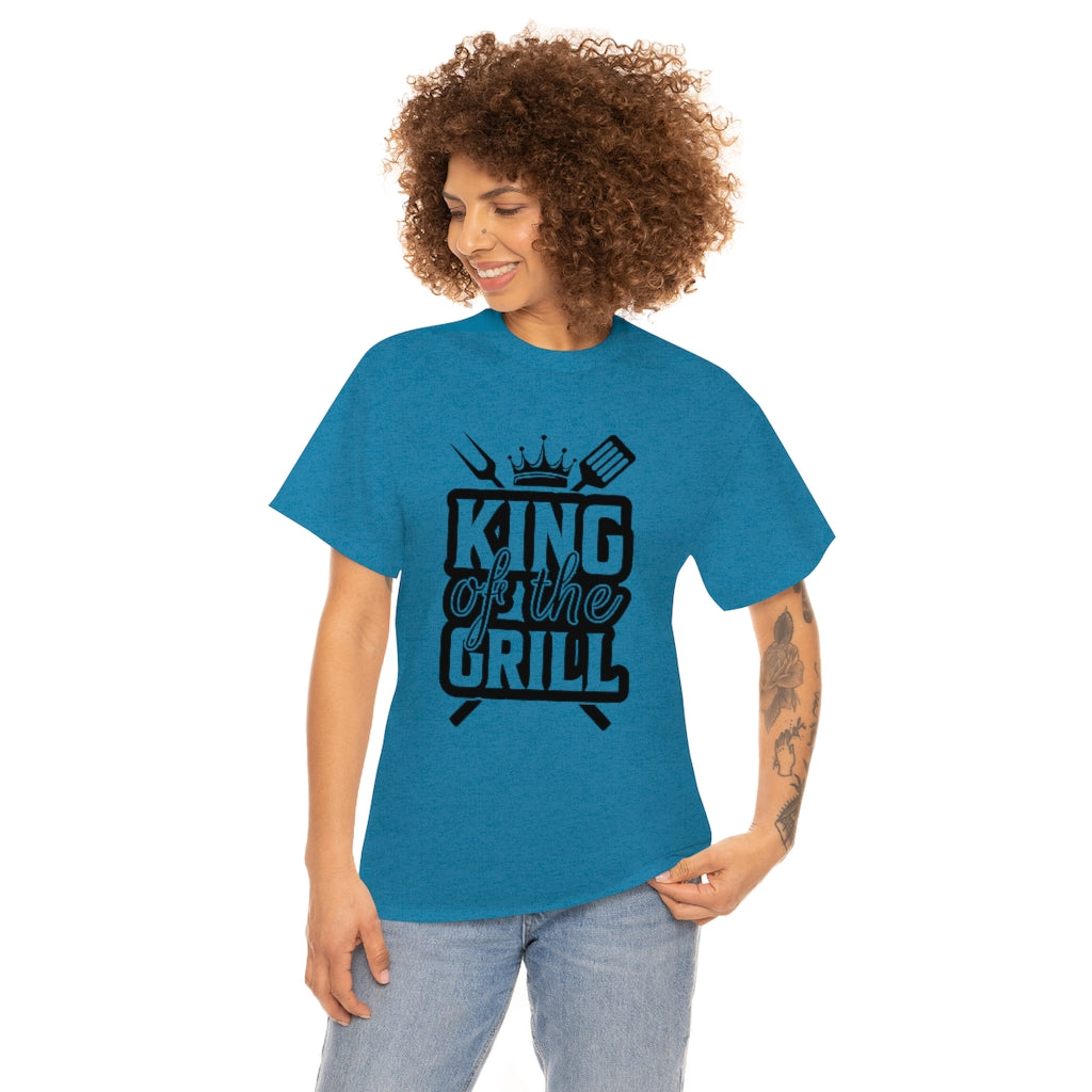 King of the Grill - Black Center Graphic Unisex Heavy Cotton Tee (Multiple Colors)