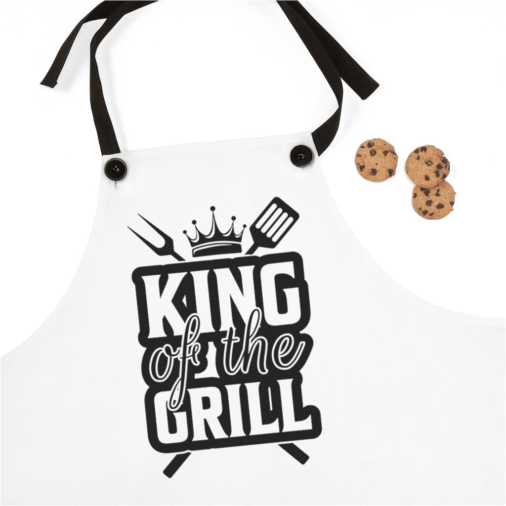 Apron- King of the Grill (White Apron with Black Center Graphic)
