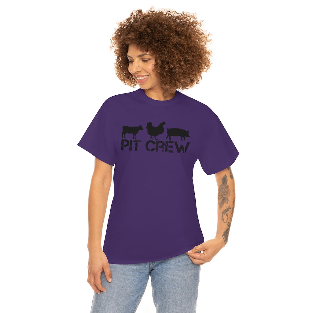 PIT CREW- Black Center Graphic Unisex Heavy Cotton Tee (Multiple Colors)
