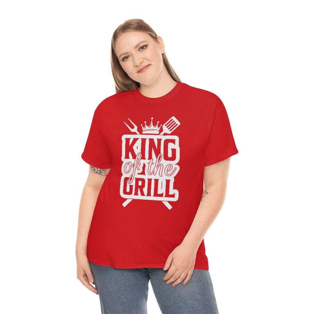King of the Grill (White Graphic) Unisex Heavy Cotton Tee (Multiple Colors)