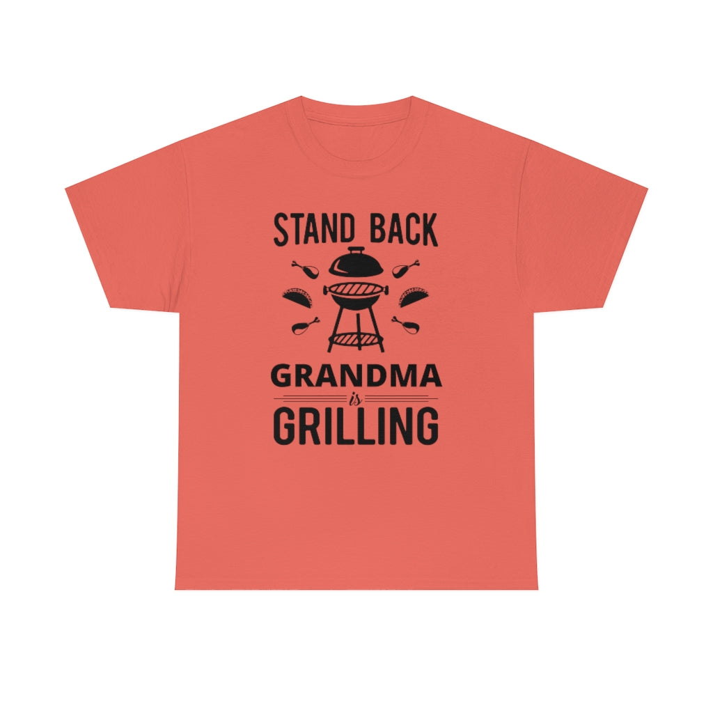 Grandma Grilling- Black Center Graphic Unisex Heavy Cotton Tee (Multiple Colors)